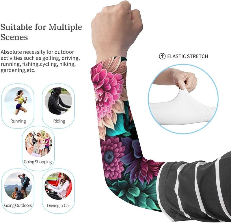 QiErDesign Marble Sports Compression Arm Sleeves for Men & Women - Youth Arm Sleeve Baseball Volleyball Sleeves & Basketball Sleeve - Image 2